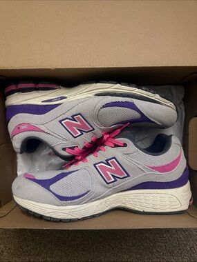 New Balance Gray Purple Pink Sneakers